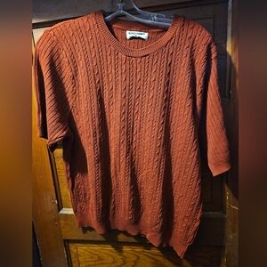 Vintage Women's Alfred Dunner Short Sleeve Cable Knit Sweater